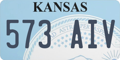 KS license plate 573AIV