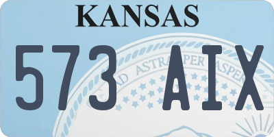 KS license plate 573AIX