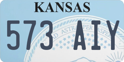KS license plate 573AIY