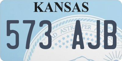 KS license plate 573AJB
