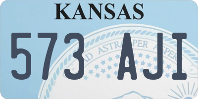 KS license plate 573AJI
