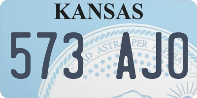 KS license plate 573AJO
