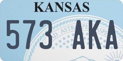 KS license plate 573AKA