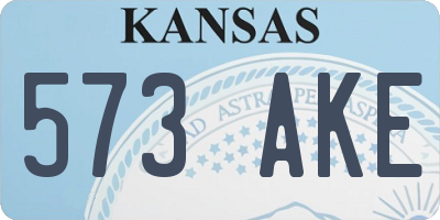 KS license plate 573AKE