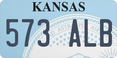 KS license plate 573ALB
