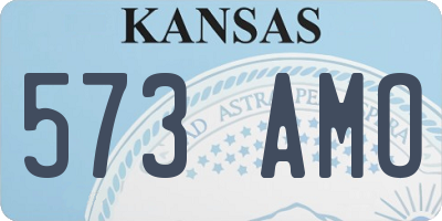KS license plate 573AMO