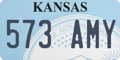 KS license plate 573AMY