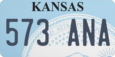 KS license plate 573ANA