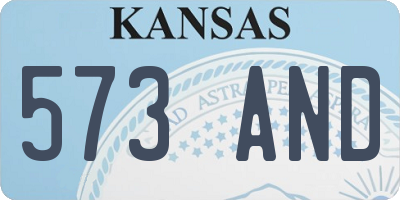 KS license plate 573AND
