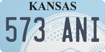 KS license plate 573ANI