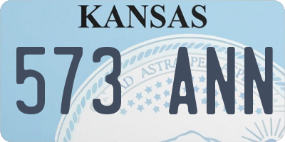 KS license plate 573ANN