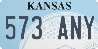 KS license plate 573ANY