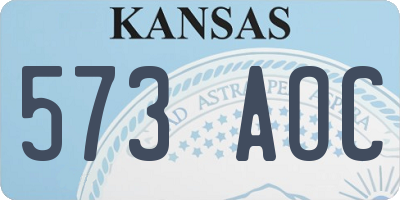KS license plate 573AOC