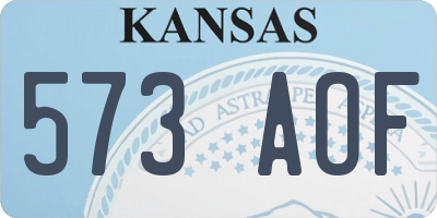 KS license plate 573AOF