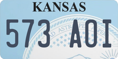 KS license plate 573AOI