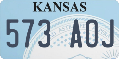 KS license plate 573AOJ