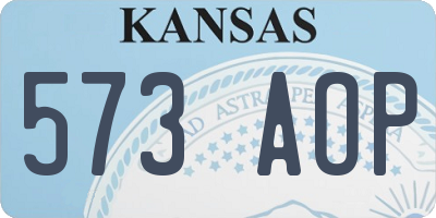KS license plate 573AOP