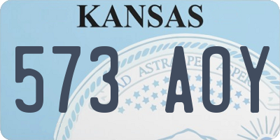 KS license plate 573AOY