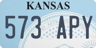 KS license plate 573APY