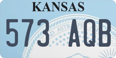 KS license plate 573AQB