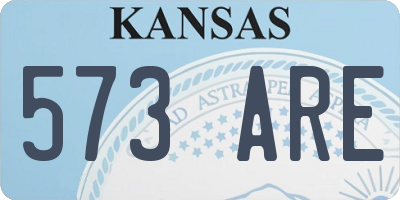 KS license plate 573ARE