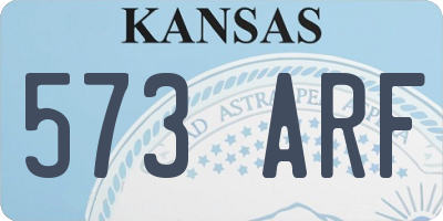 KS license plate 573ARF