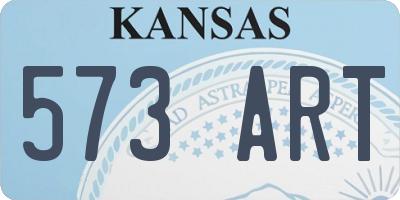 KS license plate 573ART