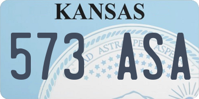KS license plate 573ASA