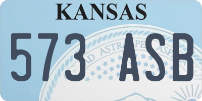 KS license plate 573ASB