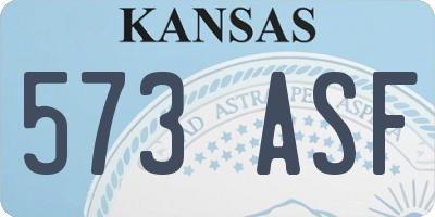 KS license plate 573ASF