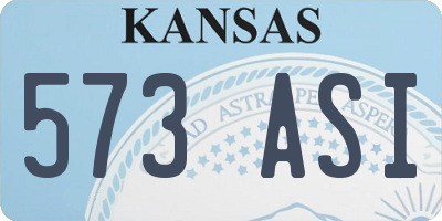 KS license plate 573ASI