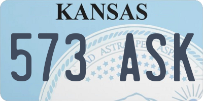 KS license plate 573ASK