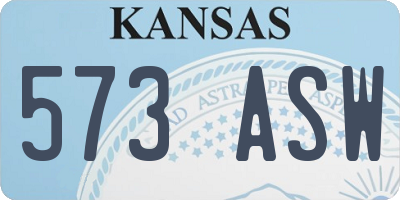KS license plate 573ASW