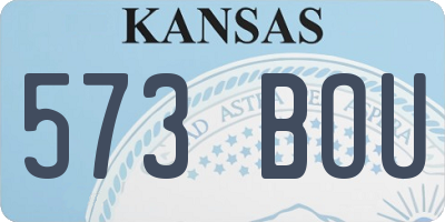 KS license plate 573BOU