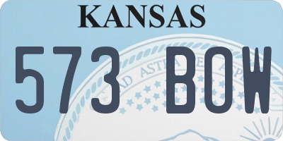 KS license plate 573BOW