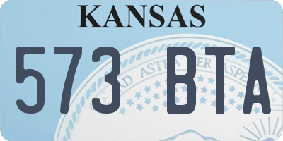 KS license plate 573BTA