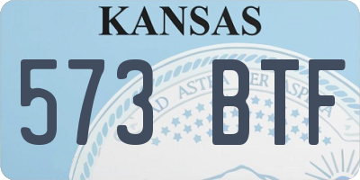KS license plate 573BTF