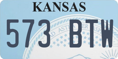 KS license plate 573BTW
