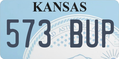 KS license plate 573BUP