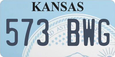 KS license plate 573BWG