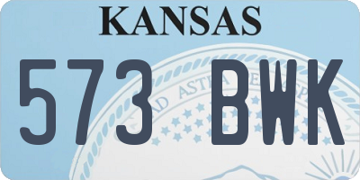 KS license plate 573BWK