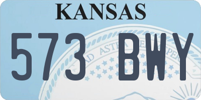 KS license plate 573BWY