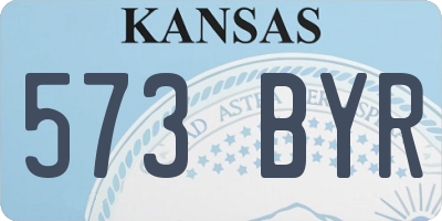 KS license plate 573BYR