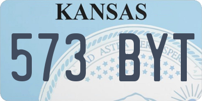 KS license plate 573BYT
