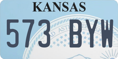 KS license plate 573BYW