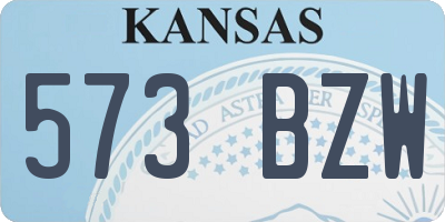 KS license plate 573BZW