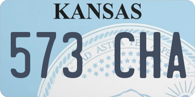 KS license plate 573CHA