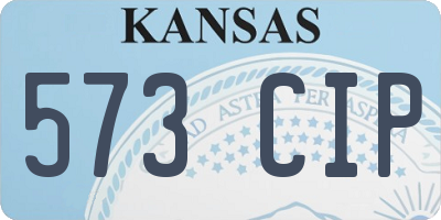 KS license plate 573CIP