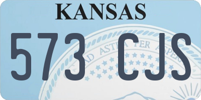 KS license plate 573CJS