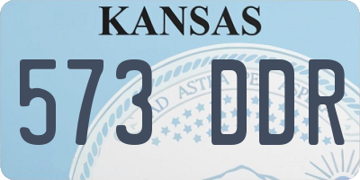 KS license plate 573DDR